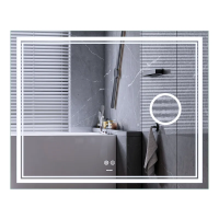 Дзеркало QUADRO MR20-1000x800 з Led Touch, Anti-fog, димером, регулятором яскравості, лінзою (MP6623)